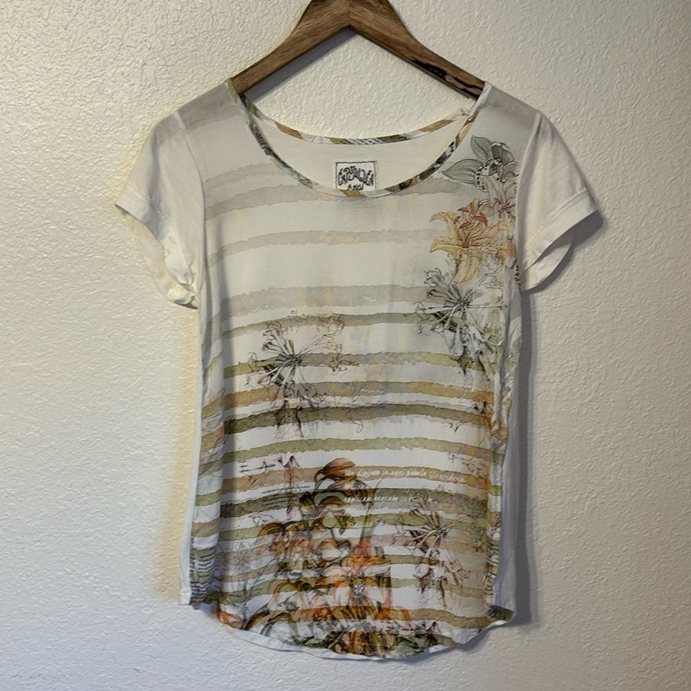 Aldo Martins Cap Juluca Floral Tee Size 8